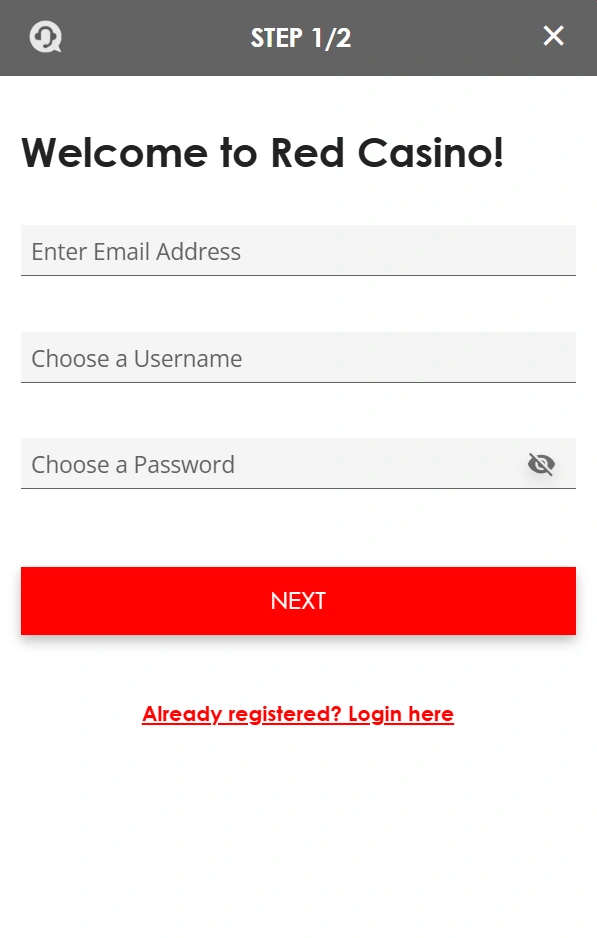 How to register at Red Casino
